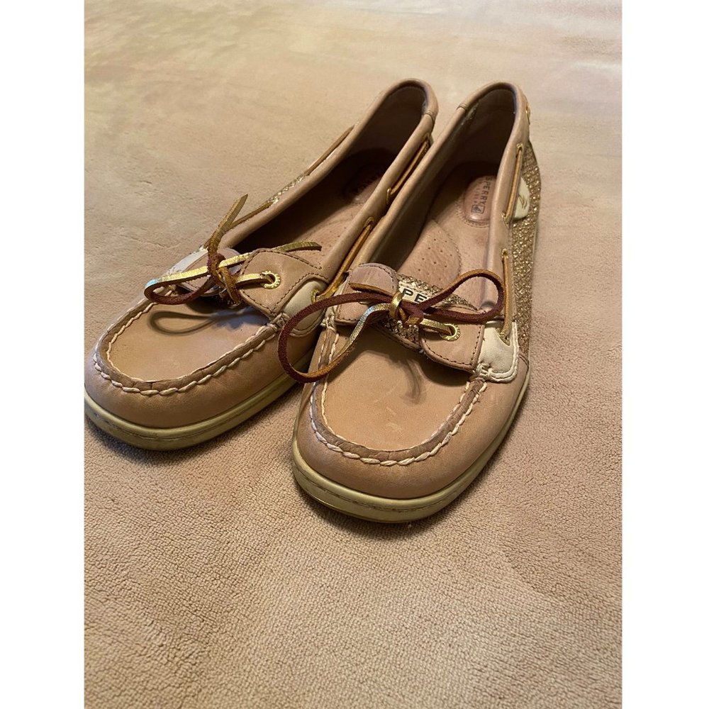 Sperry Angelfish Gold Boat Shoe Size 10
